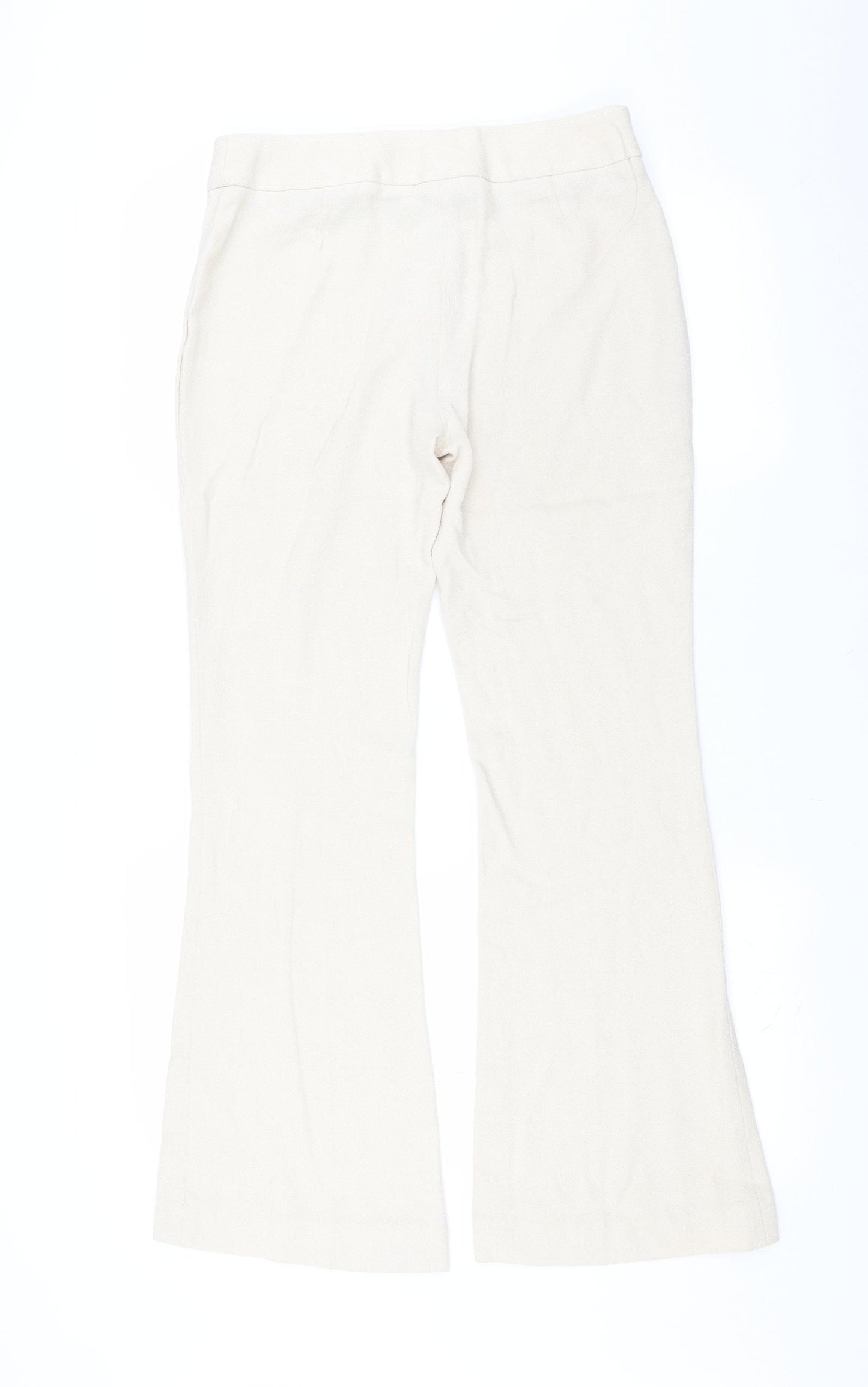 NEXT Womens Ivory   Trousers  Size 10 L30 in - bootcut