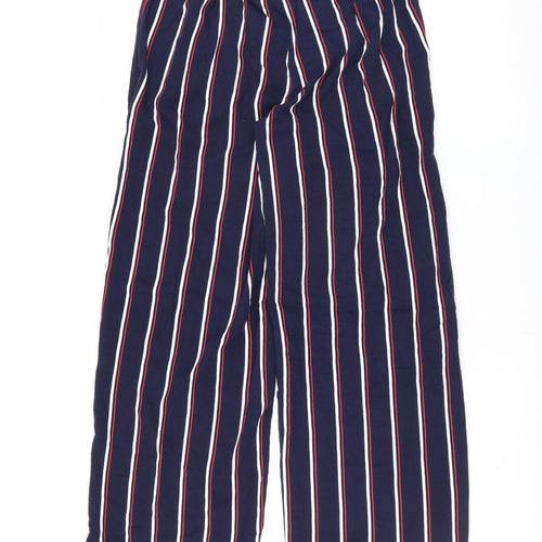 NEXT Womens Blue Striped  Trousers  Size 14 L28 in - wide leg