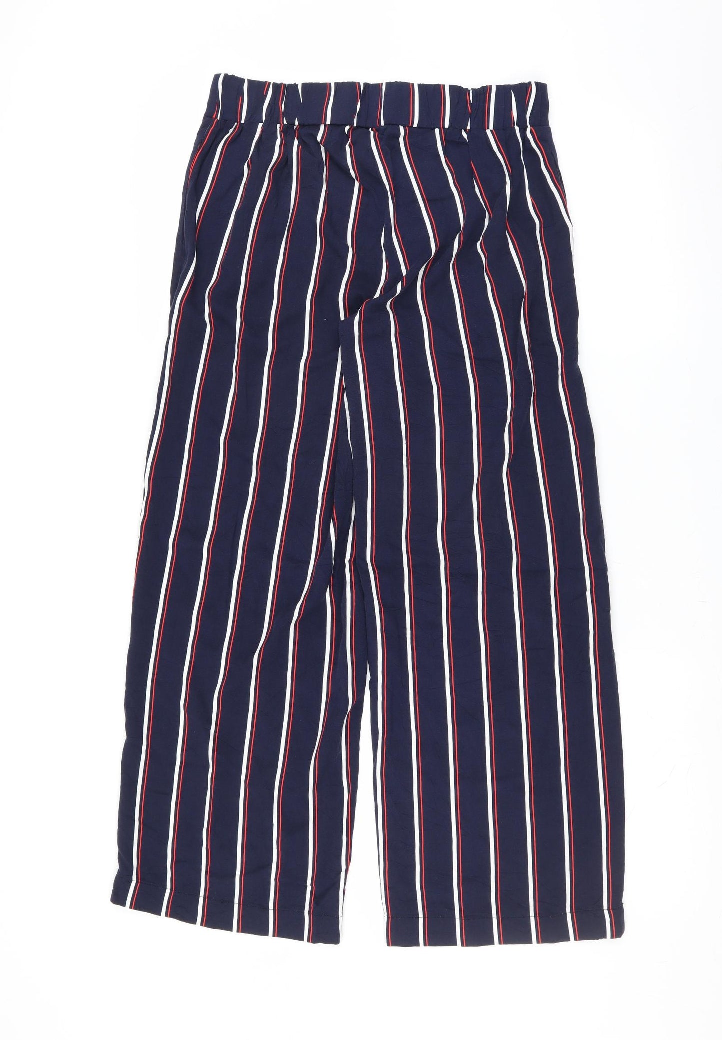 NEXT Womens Blue Striped  Trousers  Size 14 L28 in - wide leg