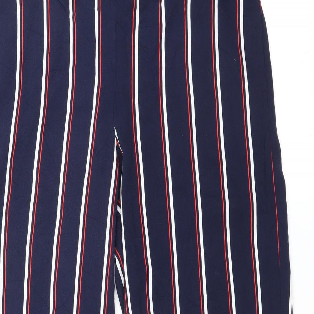 NEXT Womens Blue Striped  Trousers  Size 14 L28 in - wide leg