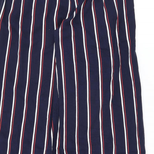 NEXT Womens Blue Striped  Trousers  Size 14 L28 in - wide leg