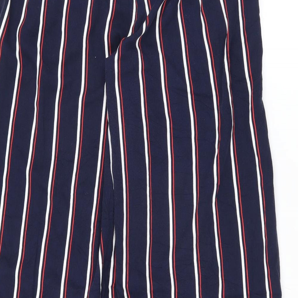 NEXT Womens Blue Striped  Trousers  Size 14 L28 in - wide leg