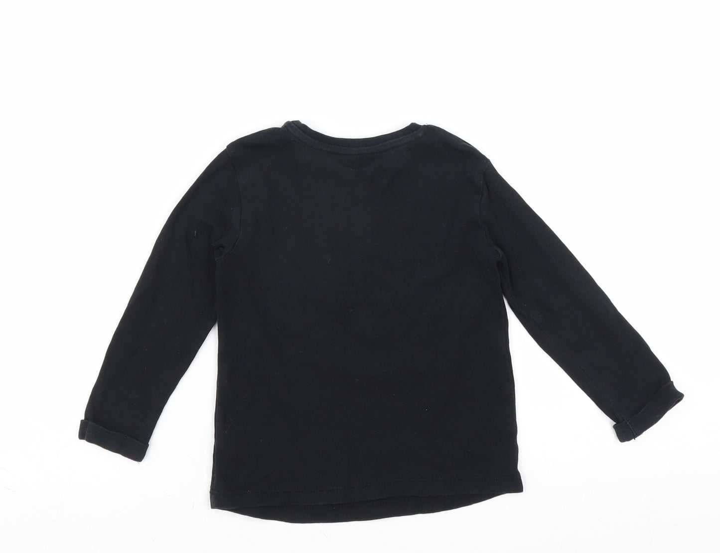 George Girls Black   Basic T-Shirt Size 18-24 Months  - unicorn rainbow