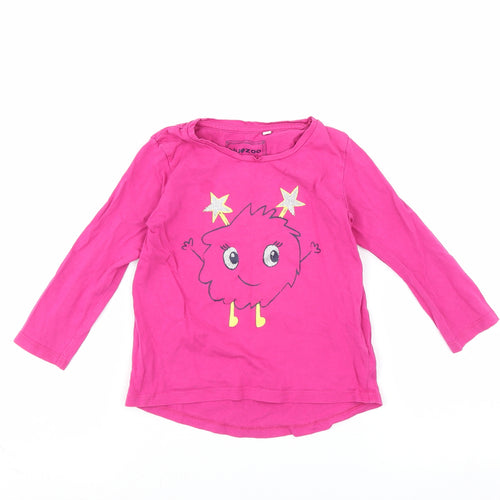 Blue Zoo Girls Pink   Basic T-Shirt Size 2-3 Years  - monster