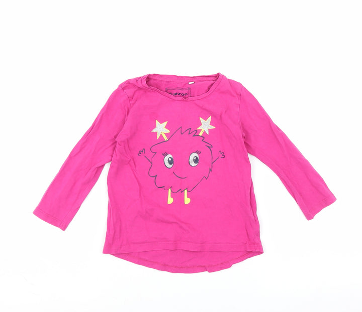 Blue Zoo Girls Pink   Basic T-Shirt Size 2-3 Years  - monster
