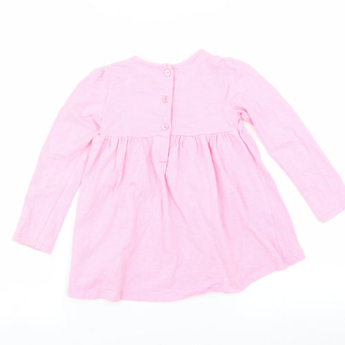 Little Me Girls Pink Striped  Fit & Flare  Size 4 Years  - Floral embroidery