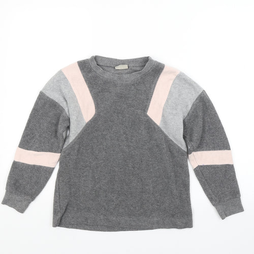 NEXT Girls Grey  Fleece Pullover Sweatshirt Size 10 Years