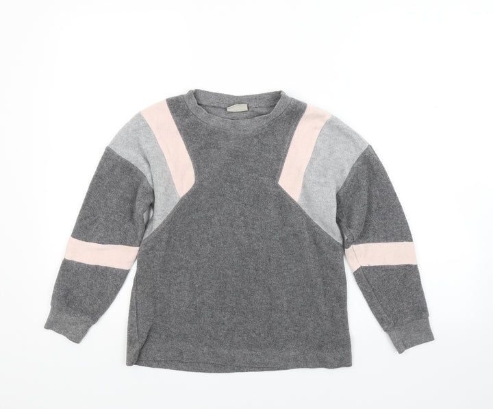 NEXT Girls Grey  Fleece Pullover Sweatshirt Size 10 Years