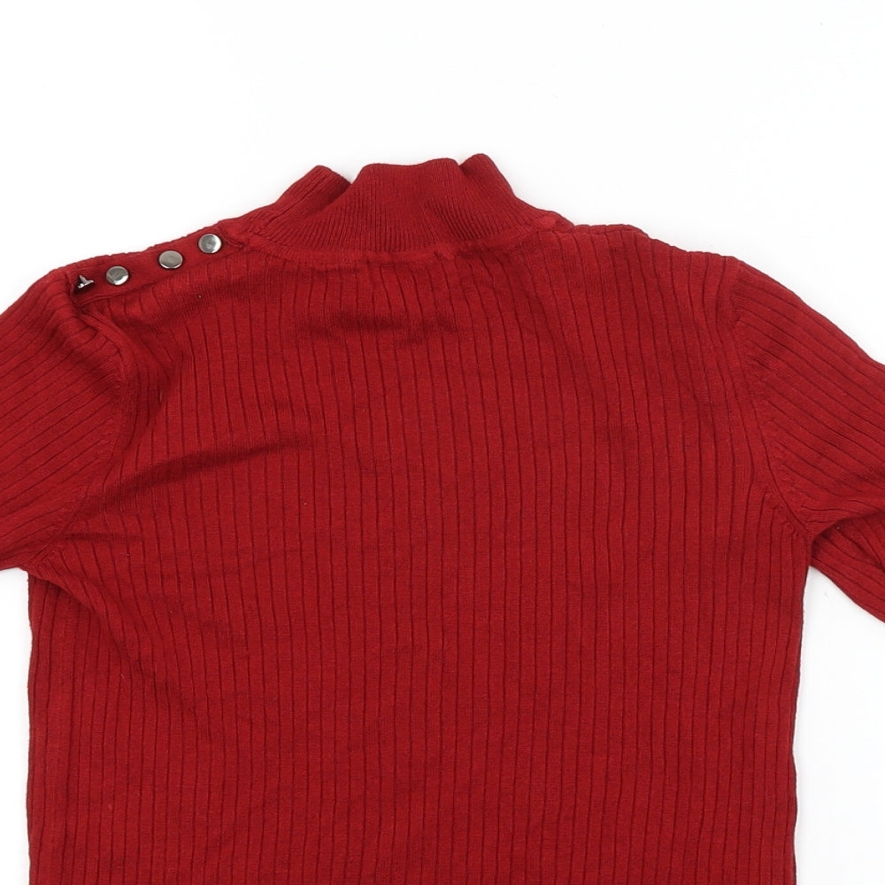 F&F Womens Red  Knit Pullover Jumper Size 12