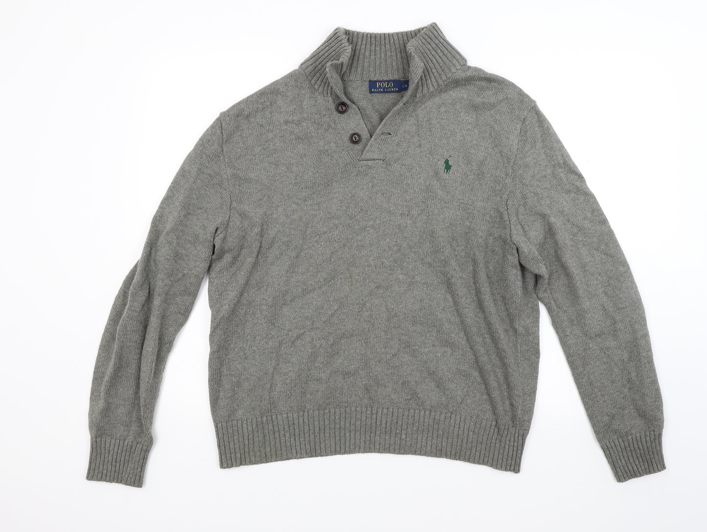 Polo Ralph Lauren Mens Grey  Knit Pullover Jumper Size L