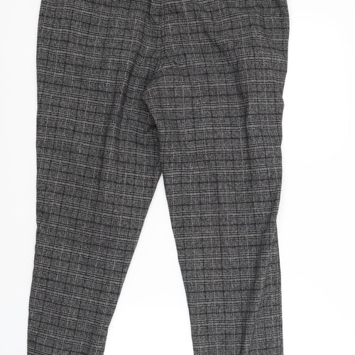 NEXT Womens Grey Check  Trousers  Size 14 L28 in