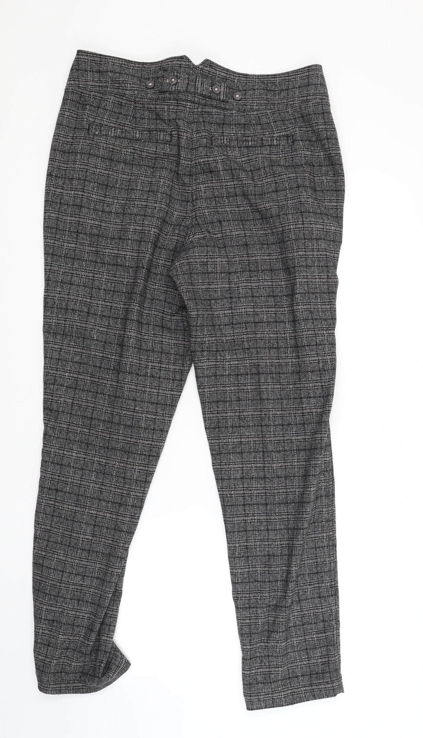 NEXT Womens Grey Check  Trousers  Size 14 L28 in