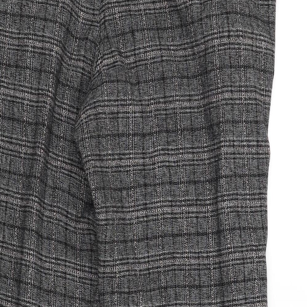 NEXT Womens Grey Check  Trousers  Size 14 L28 in