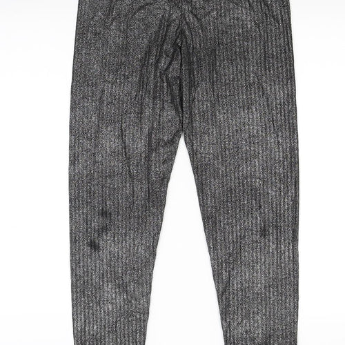 PRETTYLITTLETHING Womens Silver   Jogger Leggings Size 12 L28 in