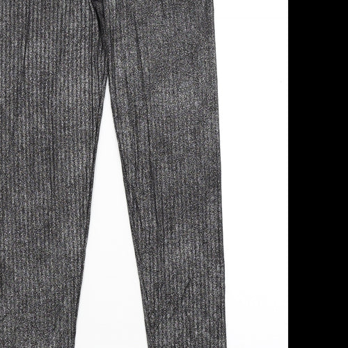 PRETTYLITTLETHING Womens Silver   Jogger Leggings Size 12 L28 in