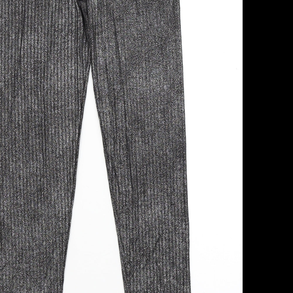 PRETTYLITTLETHING Womens Silver   Jogger Leggings Size 12 L28 in