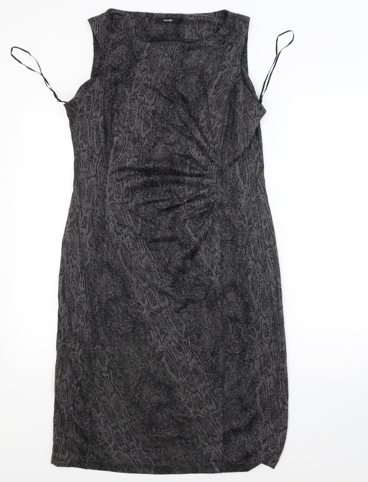 George Womens Grey Animal Print  A-Line  Size 14