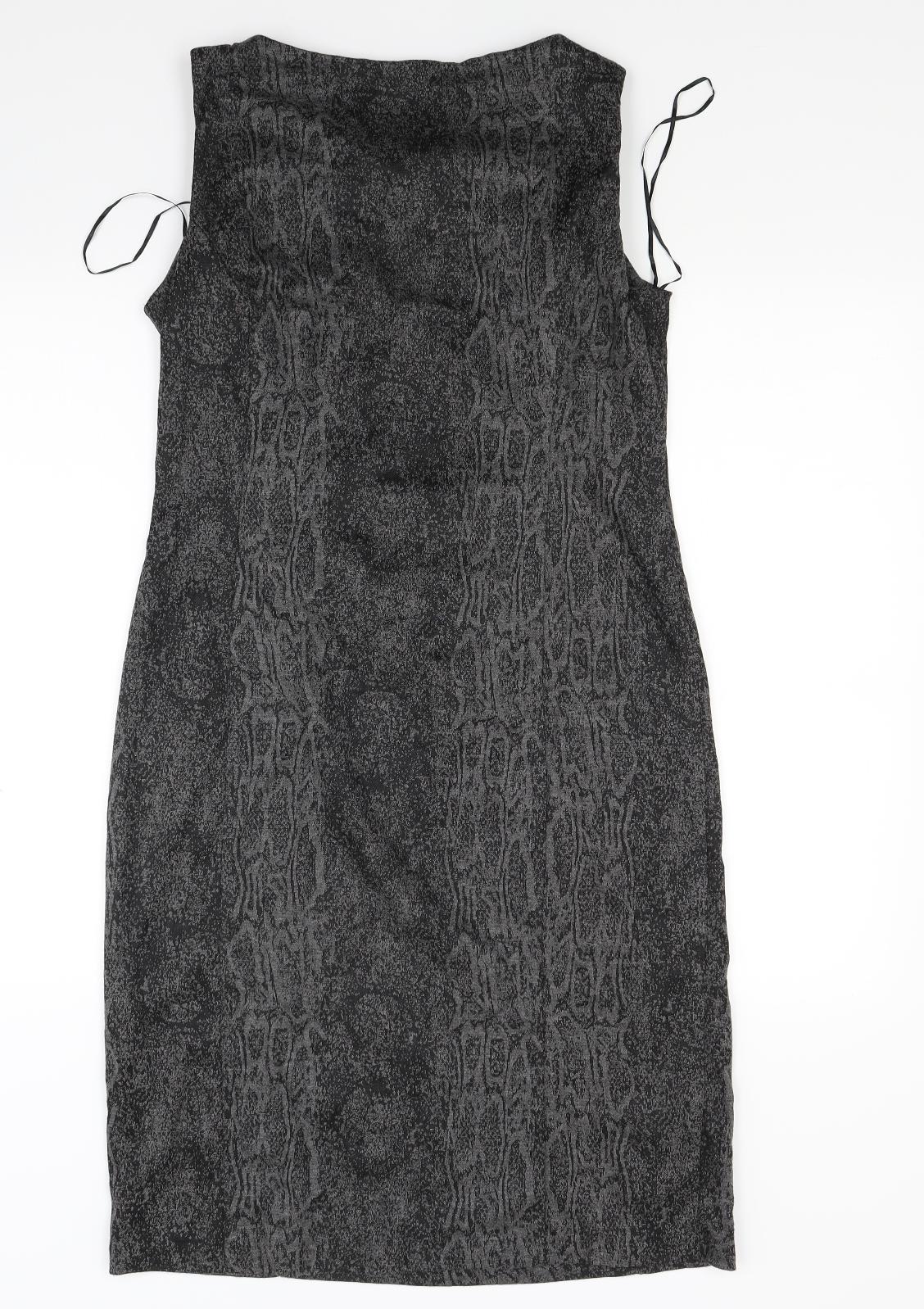 George Womens Grey Animal Print  A-Line  Size 14