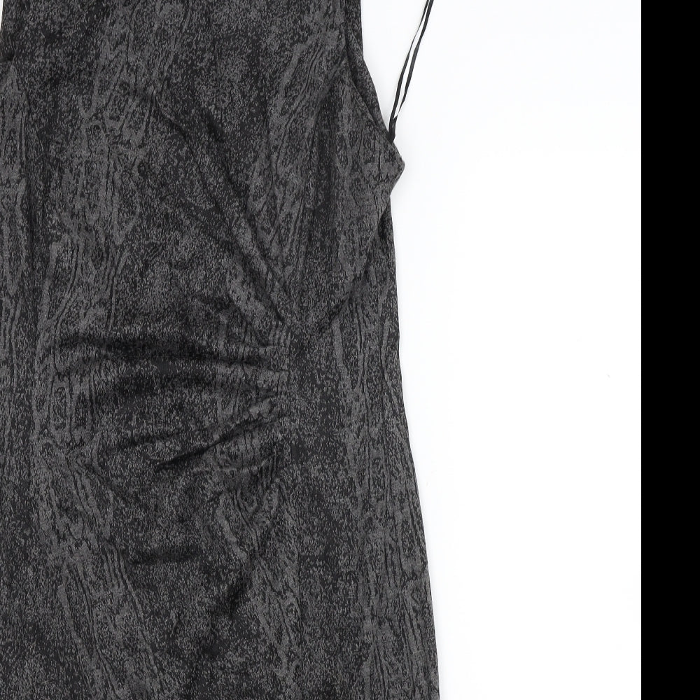 George Womens Grey Animal Print  A-Line  Size 14