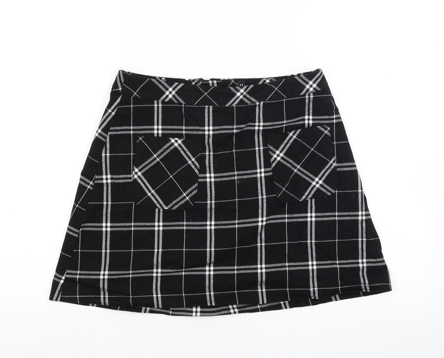 Divided Womens Black Check  Mini Skirt Size 12