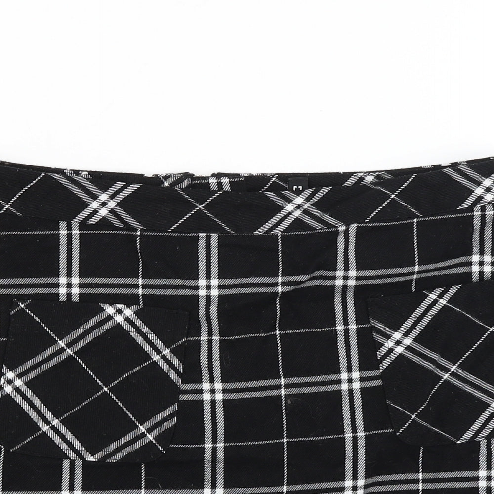 Divided Womens Black Check  Mini Skirt Size 12