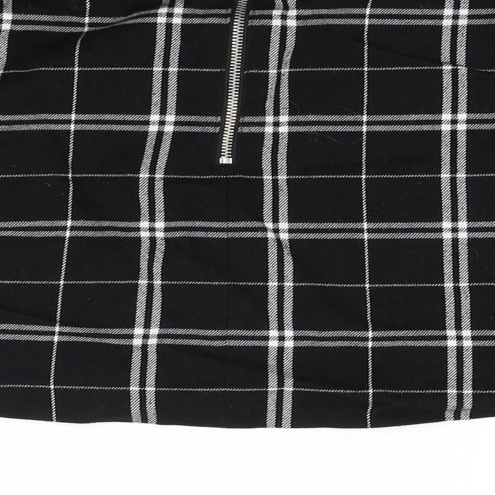 Divided Womens Black Check  Mini Skirt Size 12