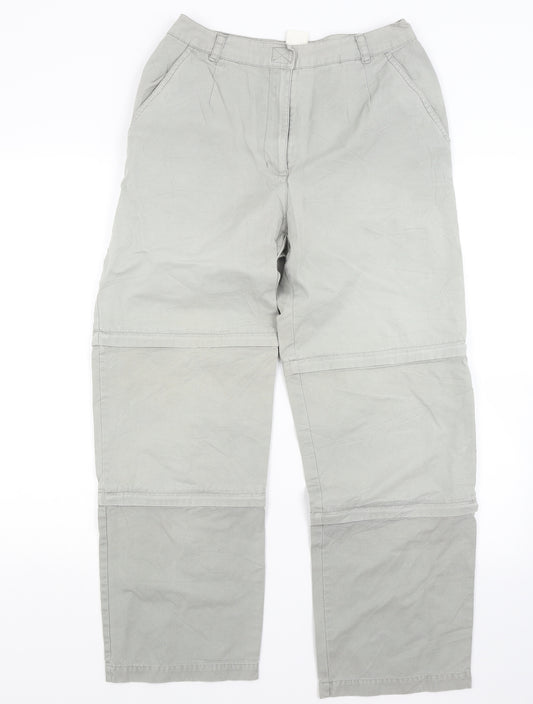 Front view of NEXT women’s beige chino trousers, size UK 12, 27-inch leg