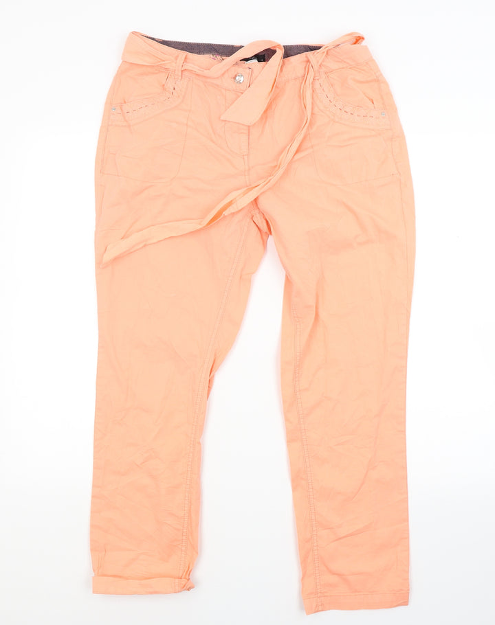M&Co Womens Orange Trousers Size 12 L26 in