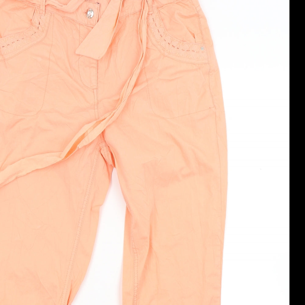 M&Co Womens Orange   Trousers  Size 12 L26 in