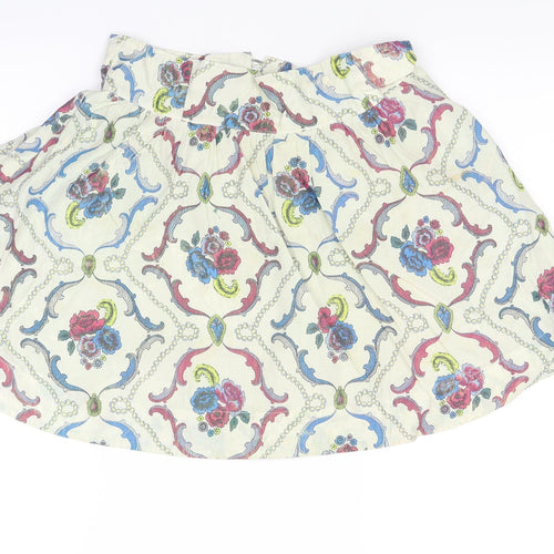 Divided Womens Multicoloured Floral  Flare Skirt Size 38