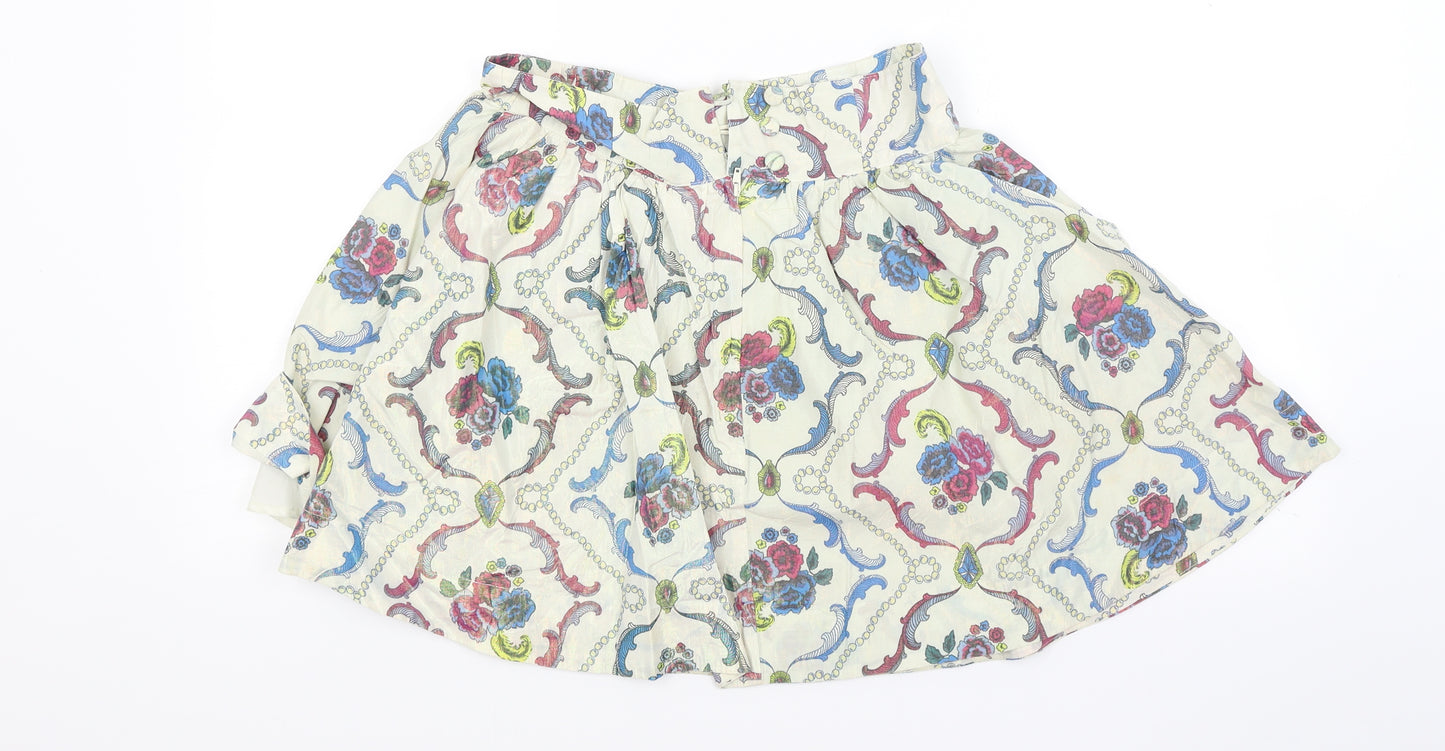Divided Womens Multicoloured Floral  Flare Skirt Size 38