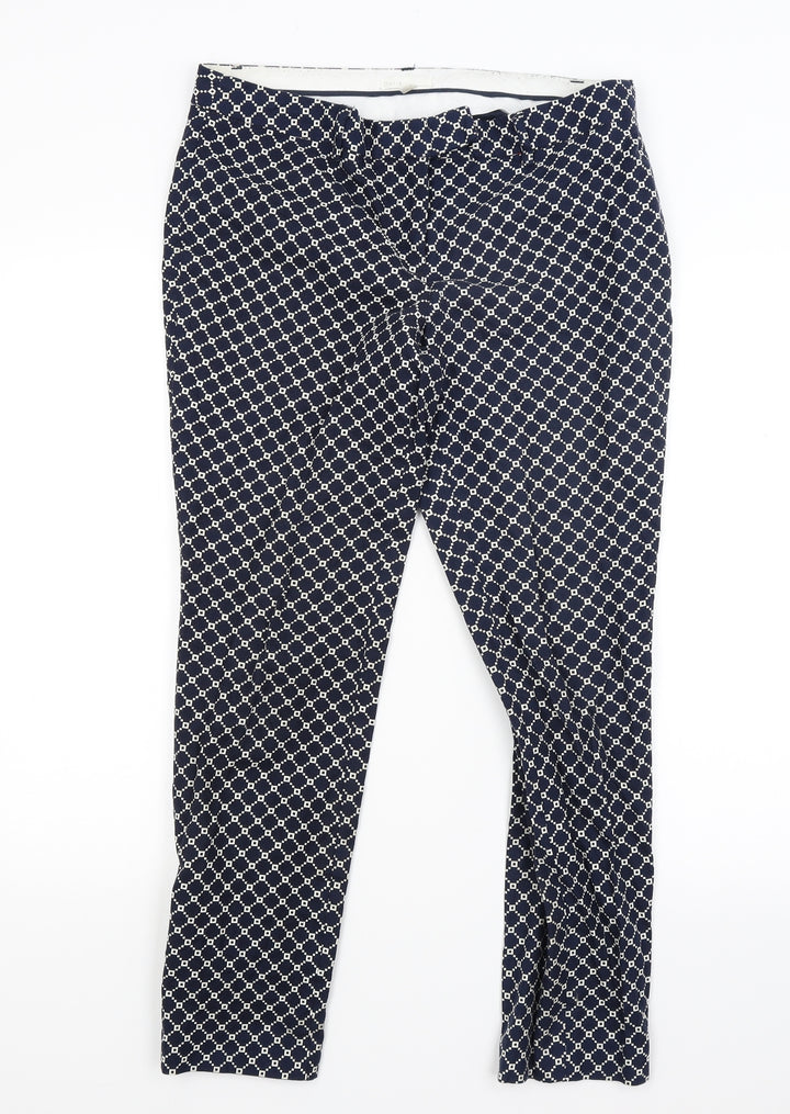 Dalia Womens Blue Trousers Size 12 L25 in