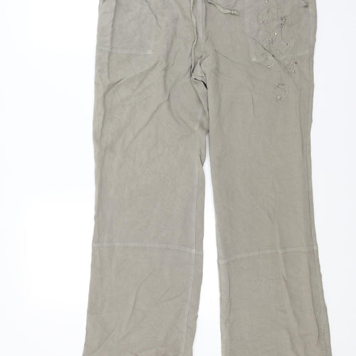 AMARANTO Womens Beige   Jogger Trousers Size 16 L28 in