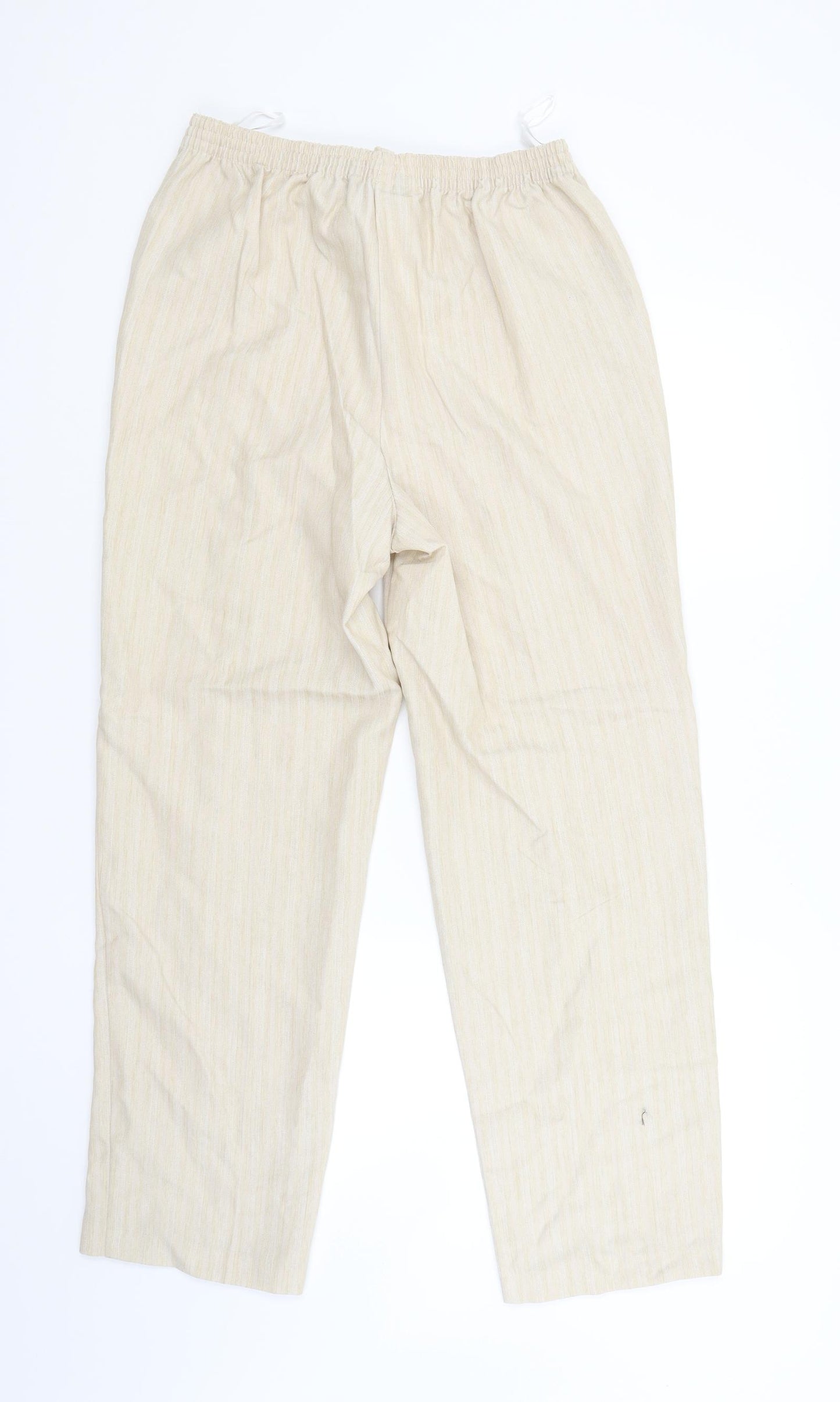 BM Womens Beige Striped  Trousers  Size 12 L27 in