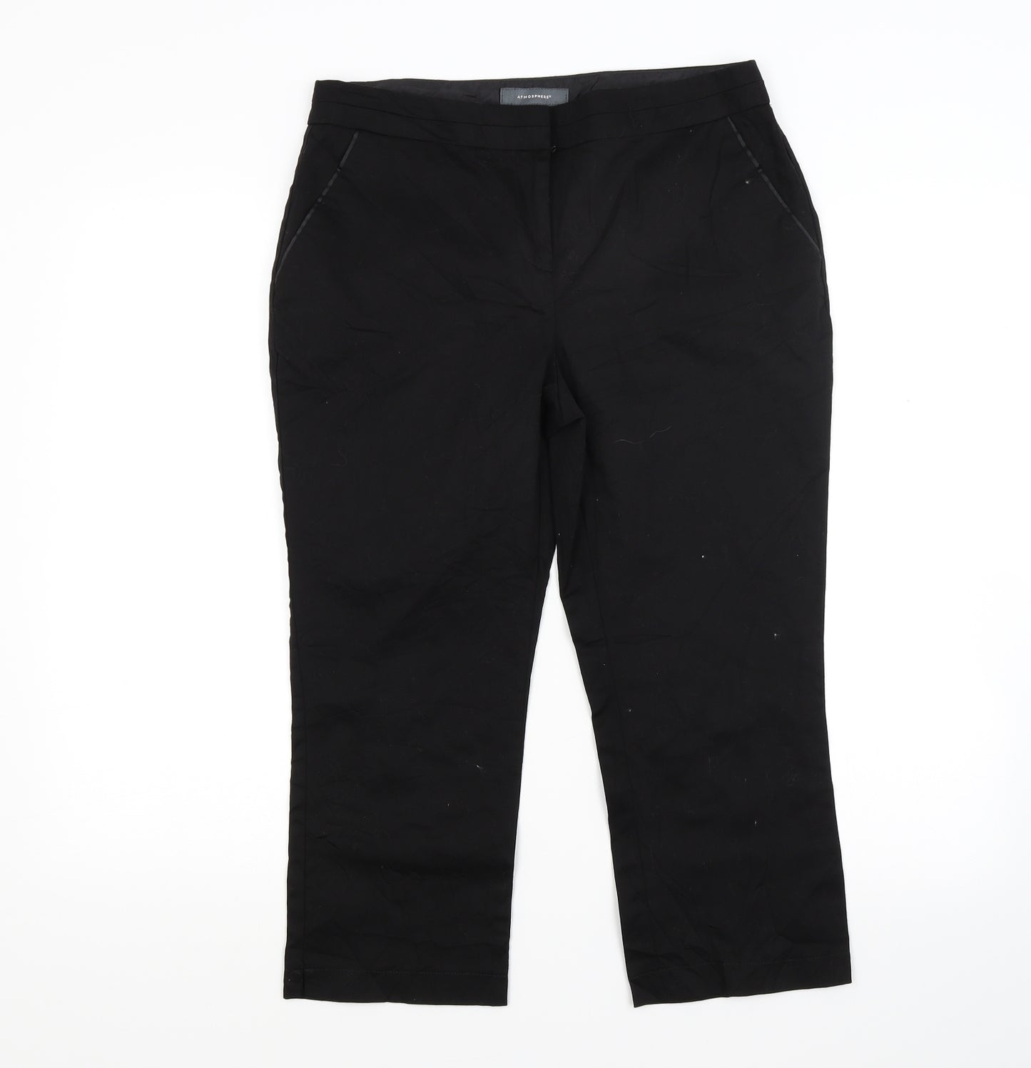 Primark Womens Black  Rayon Cropped Trousers Size 8 L20 in