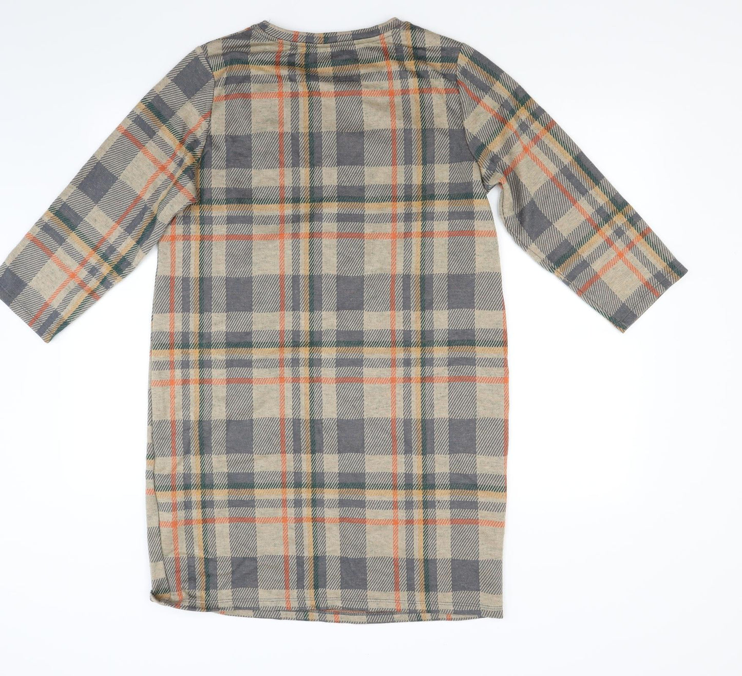TU Womens Brown Check Knit Jumper Dress  Size 14