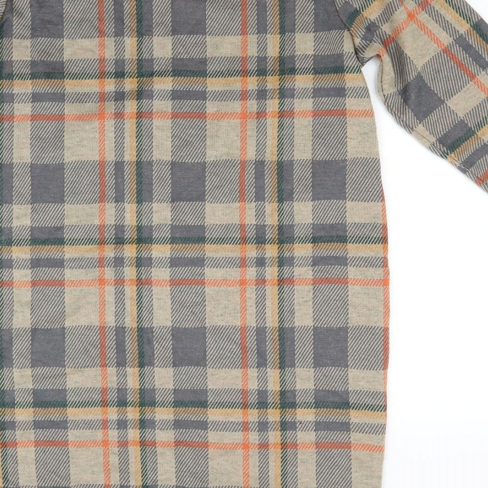 TU Womens Brown Check Knit Jumper Dress  Size 14