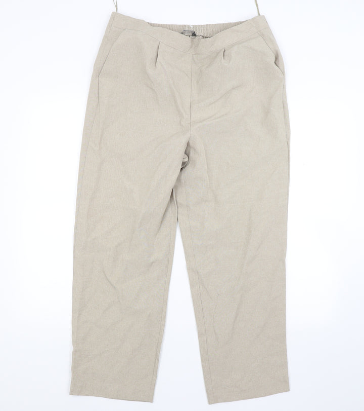 Bonmarché Womens Beige   Trousers  Size 16 L26 in