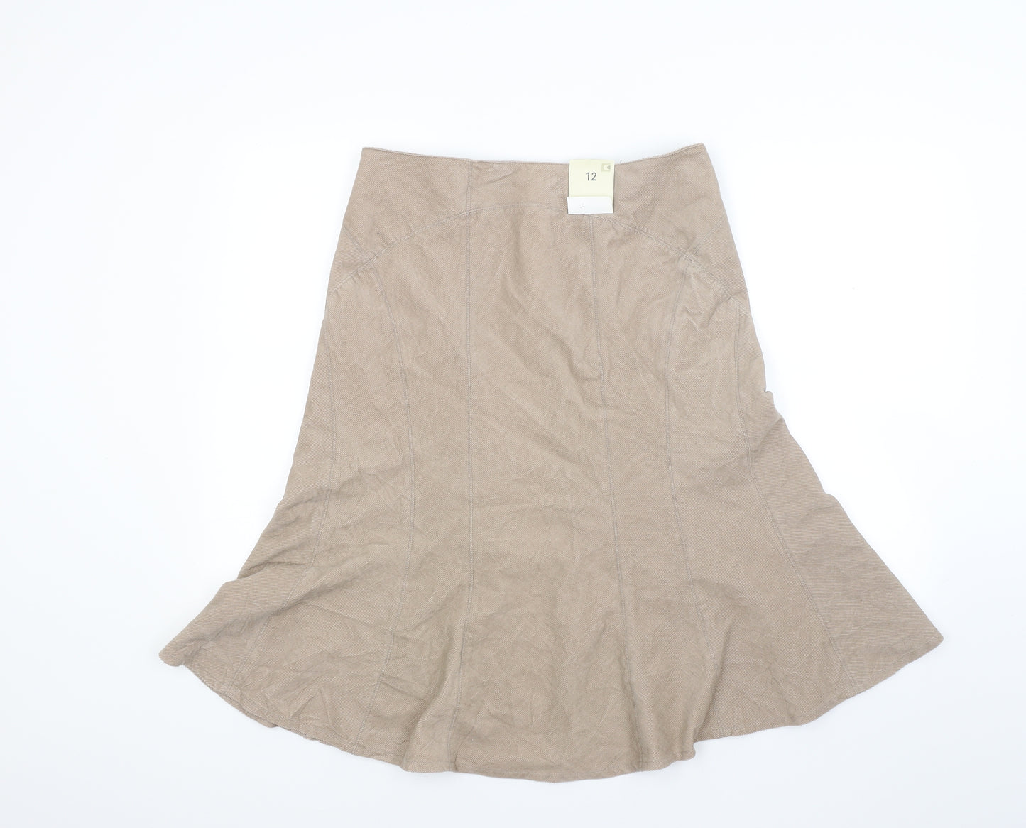 Cherokee Womens Beige  Corduroy Flare Skirt Size 12