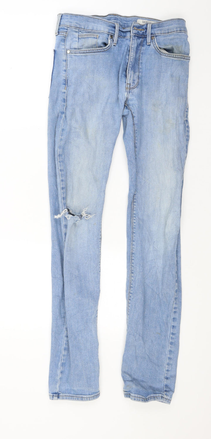 Marks and Spencer Mens Blue Denim Skinny Jeans Size 28 L33 in