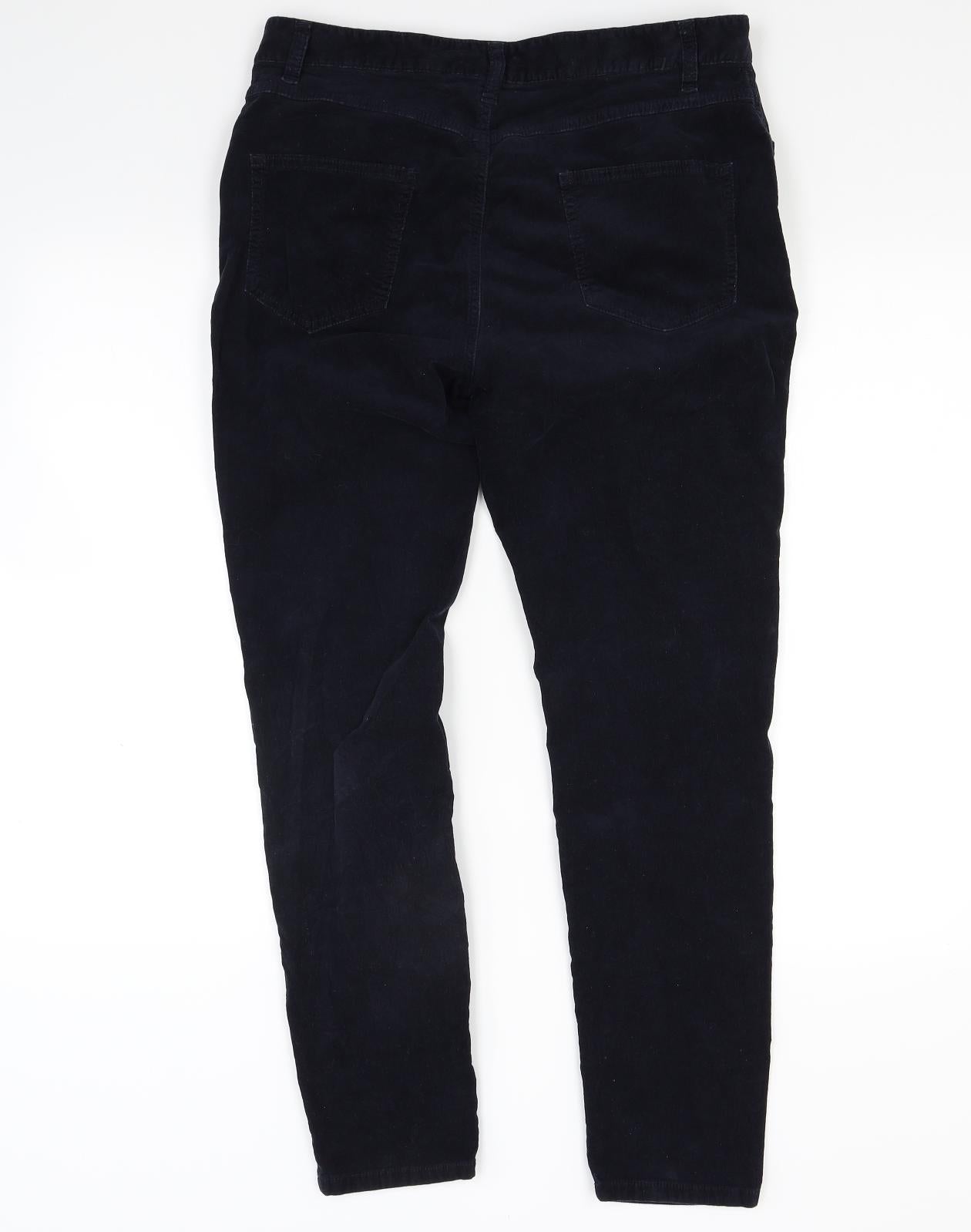 Marks and Spencer Womens Blue  Corduroy Skinny Jeans Size 14 L27 in
