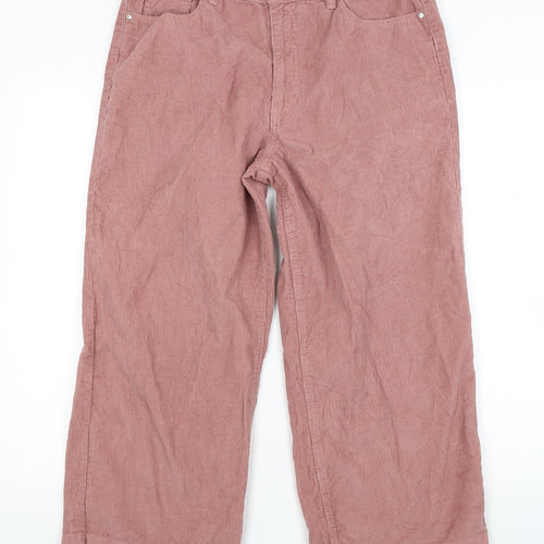Primark Womens Red  Corduroy Cropped Jeans Size 14 L22.5 in