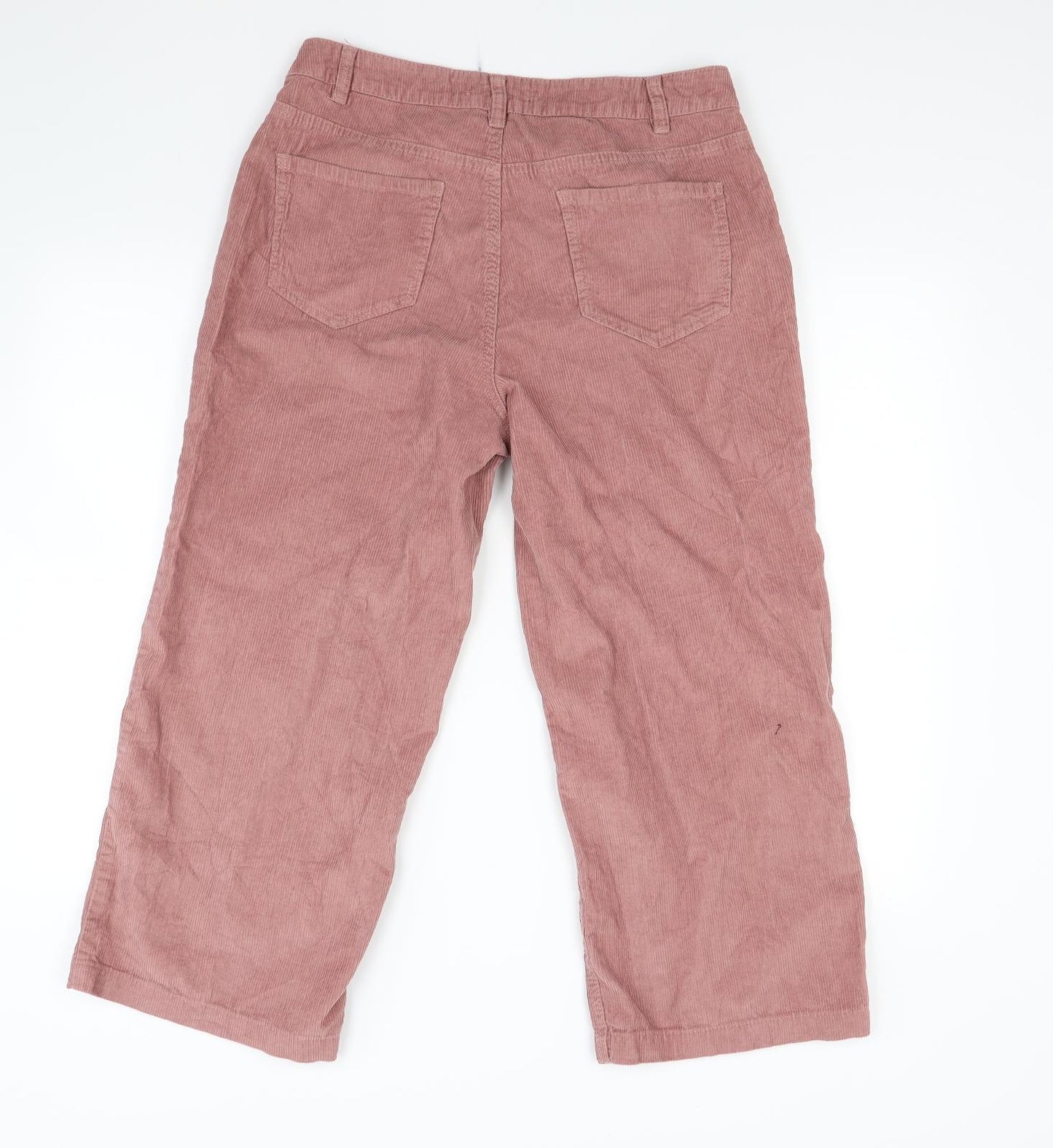Primark Womens Red  Corduroy Cropped Jeans Size 14 L22.5 in