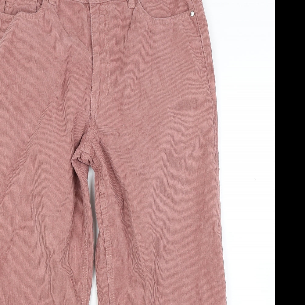 Primark Womens Red  Corduroy Cropped Jeans Size 14 L22.5 in
