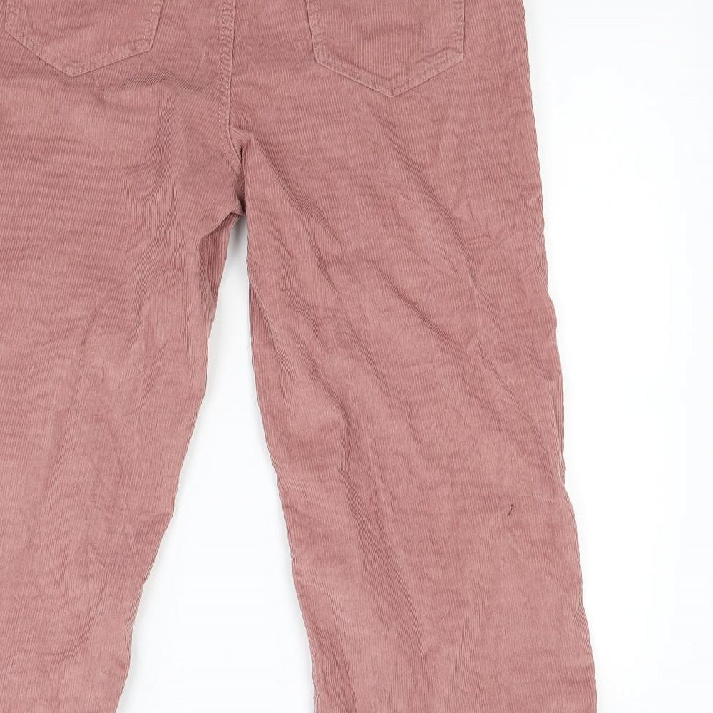 Primark Womens Red  Corduroy Cropped Jeans Size 14 L22.5 in
