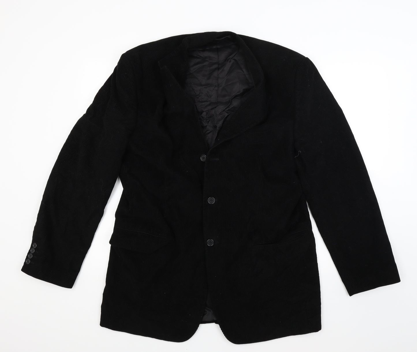 Marks and Spencer Womens Black  Corduroy Jacket Coat Size 42