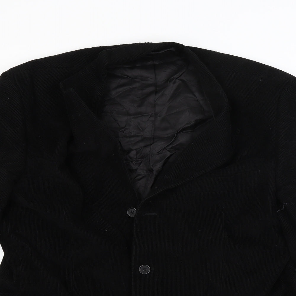 Marks and Spencer Womens Black  Corduroy Jacket Coat Size 42