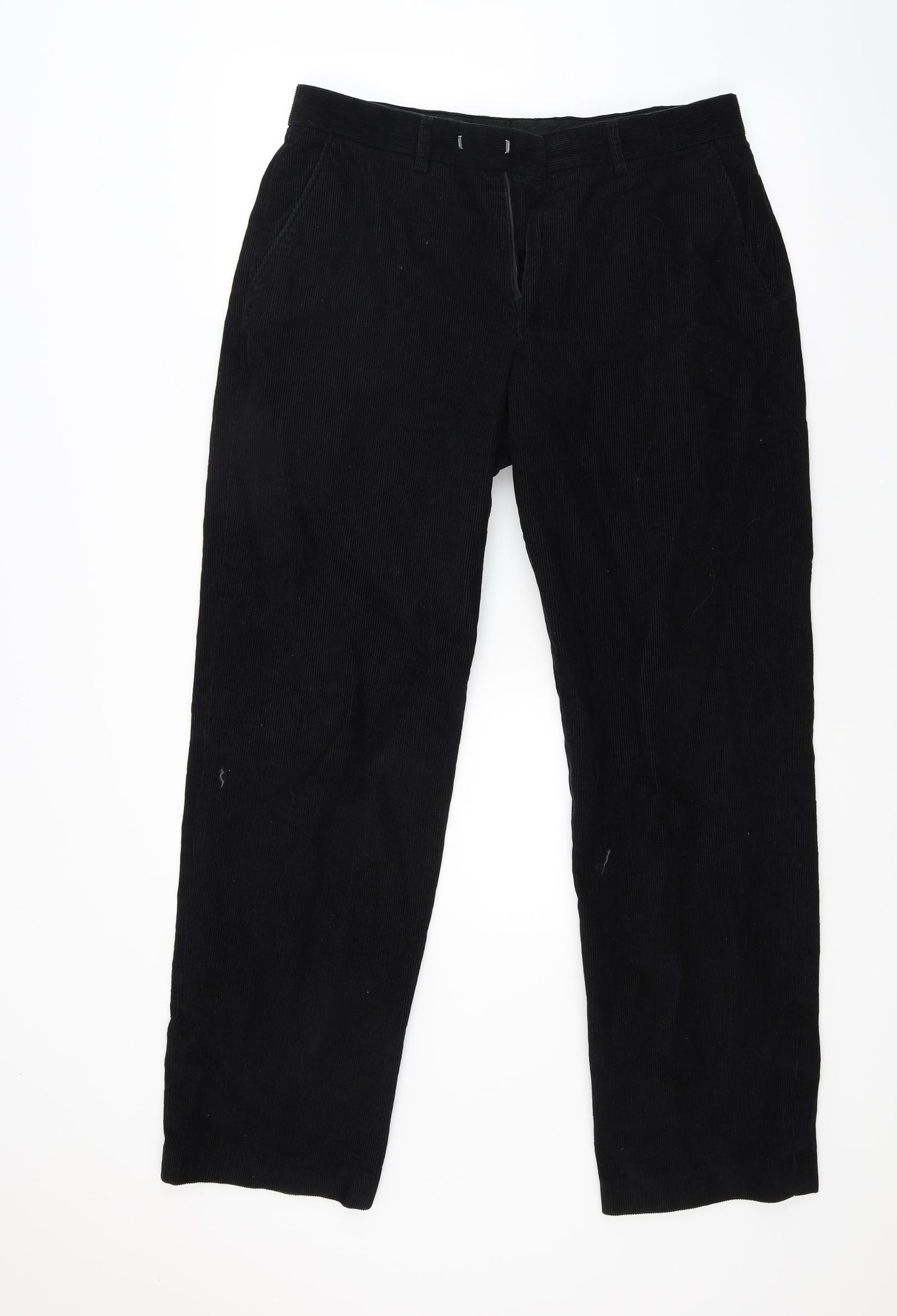 Fcuk Mens Black  Corduroy Trousers  Size 34 L30 in