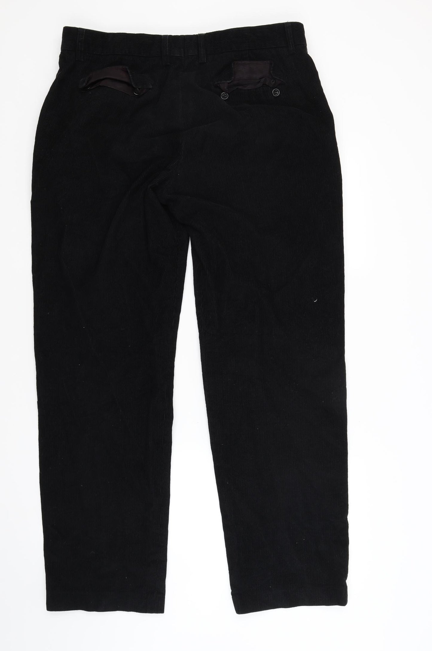 Fcuk Mens Black  Corduroy Trousers  Size 34 L30 in