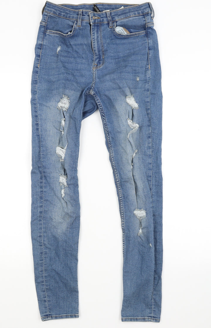 Divided Womens Blue  Denim Skinny Jeans Size 10 L27 in